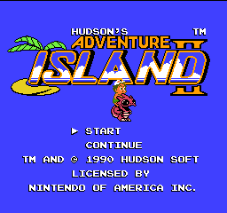 Hudson's Adventure Island II (USA) Title Screen